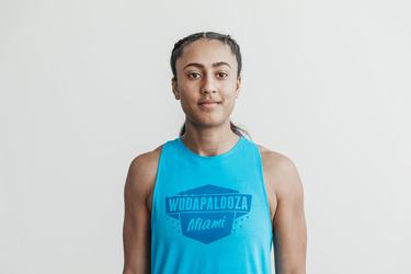 Nobull Wodapalooza High-Neck Women's Tank Tops Blue | Australia (SX5941)